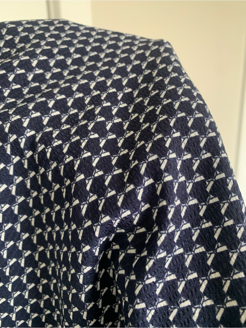 Navy Patterned Button-Up Shirt - Picture 4 of 5